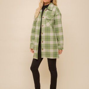 Plaid Button Down Shacket (Jacket)